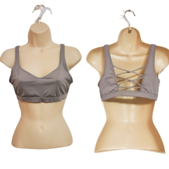 Victoria's Secret Crisscross Back Sports Bra Grey Small - Picture 1 of 9